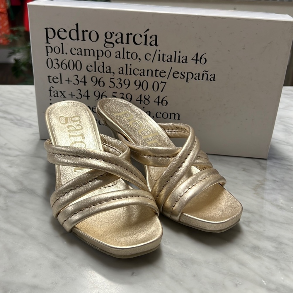 Pedro Garcia Gold Strappy Heels
